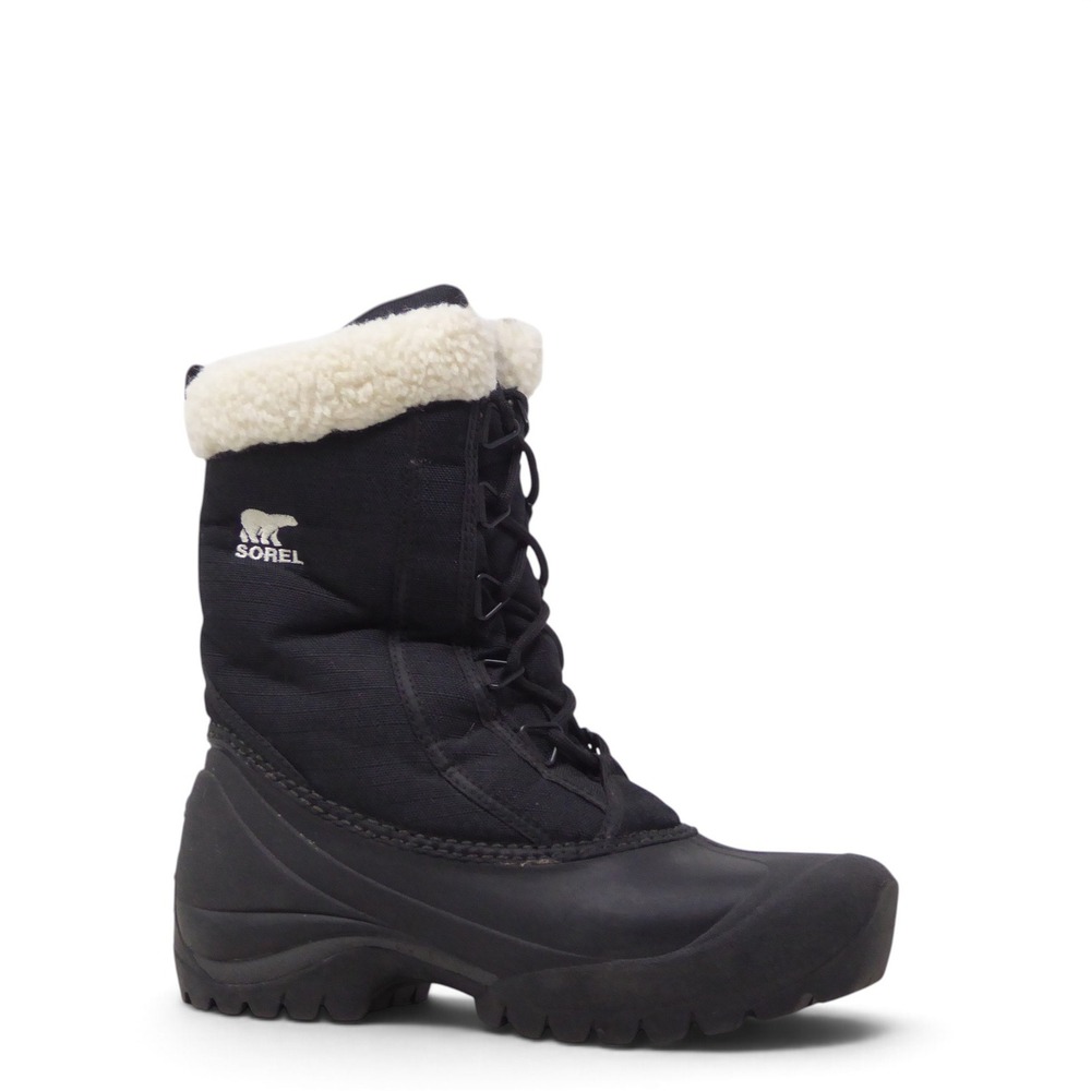 Sorel Cumberland Womens Snow Boots Black Winter Faux Fur Trim NL1436-010 Size 6